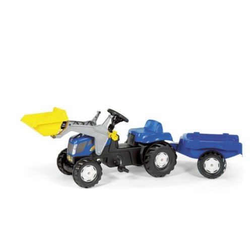 ROLLY TOYS - HOLLAND TRACTOR WITH LOADER & TRAILER SET