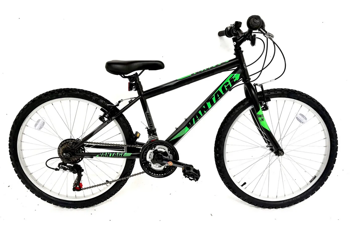 IGNITE VANTAGE 24" KIDS MOUNTAIN BIKE – BLACK/GREEN